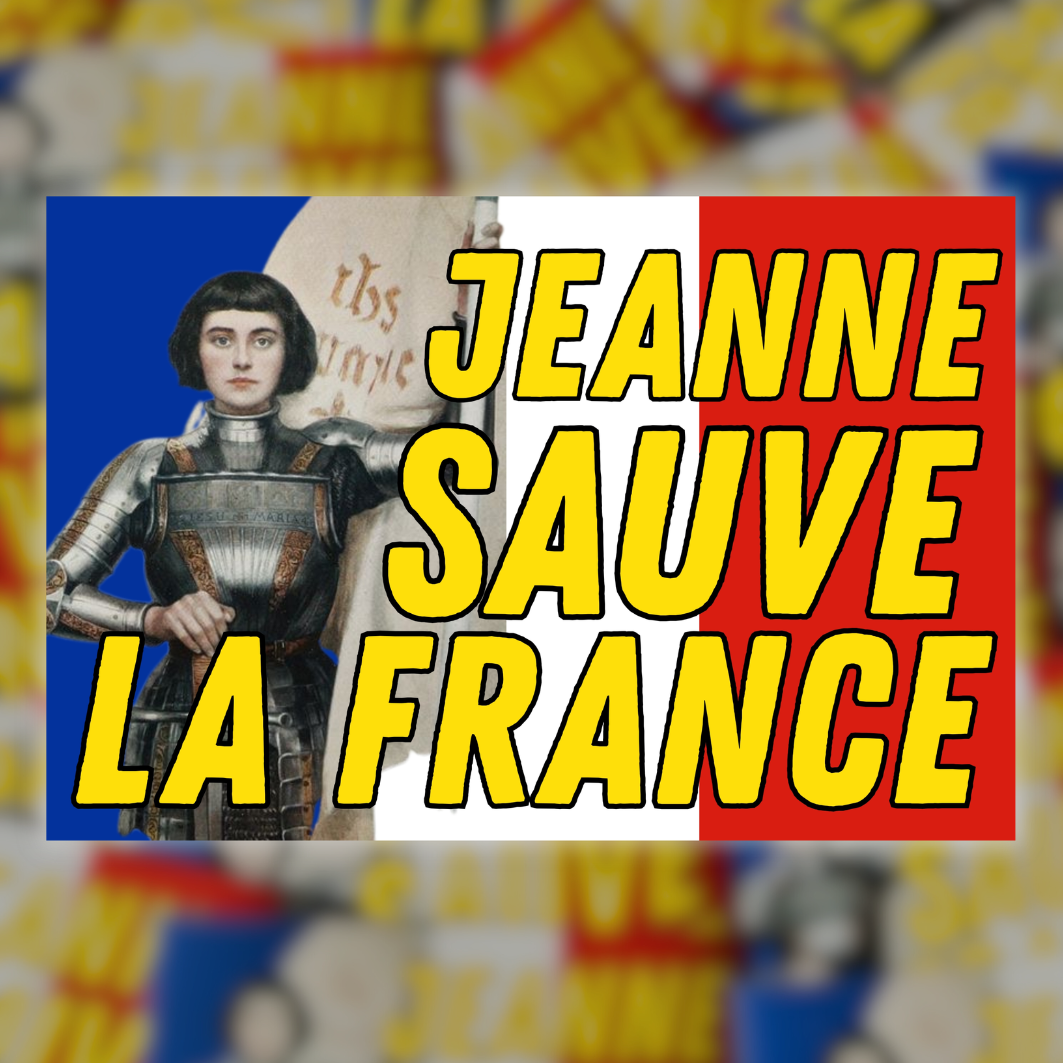 Stickers Drapeau français Jeanne d'Arc