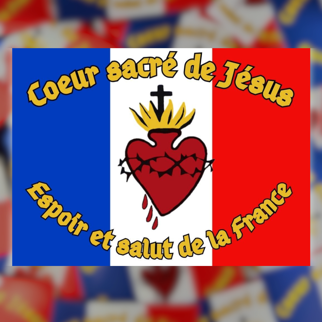 Stickers Coeur sacré de Jésus, espoir et salut de la France