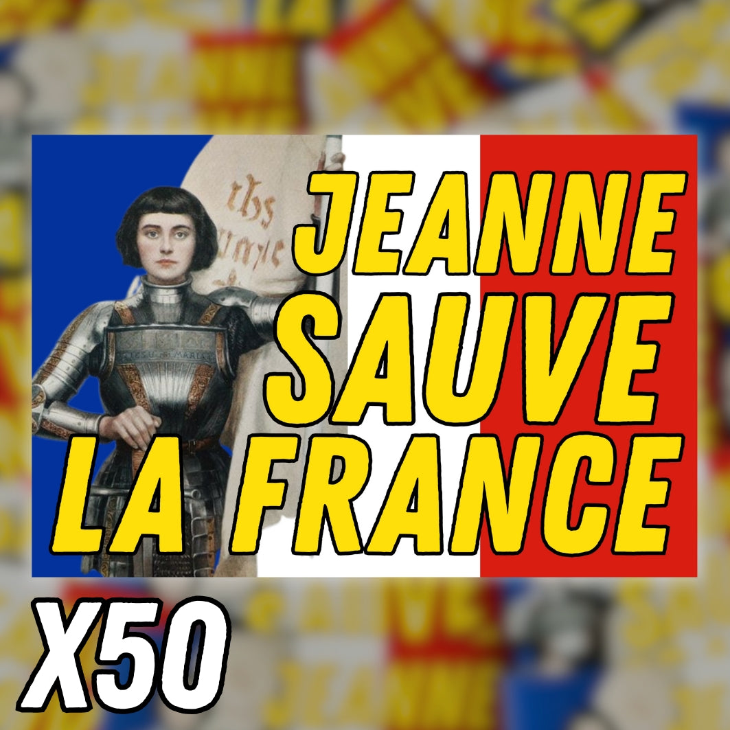 Stickers Drapeau français Jeanne d'Arc