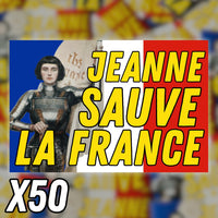 Stickers Drapeau français Jeanne d'Arc