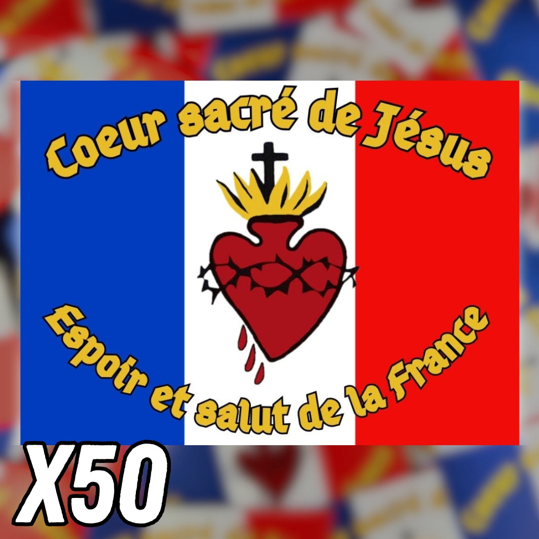 Stickers Coeur sacré de Jésus, espoir et salut de la France