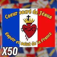 Stickers Coeur sacré de Jésus, espoir et salut de la France