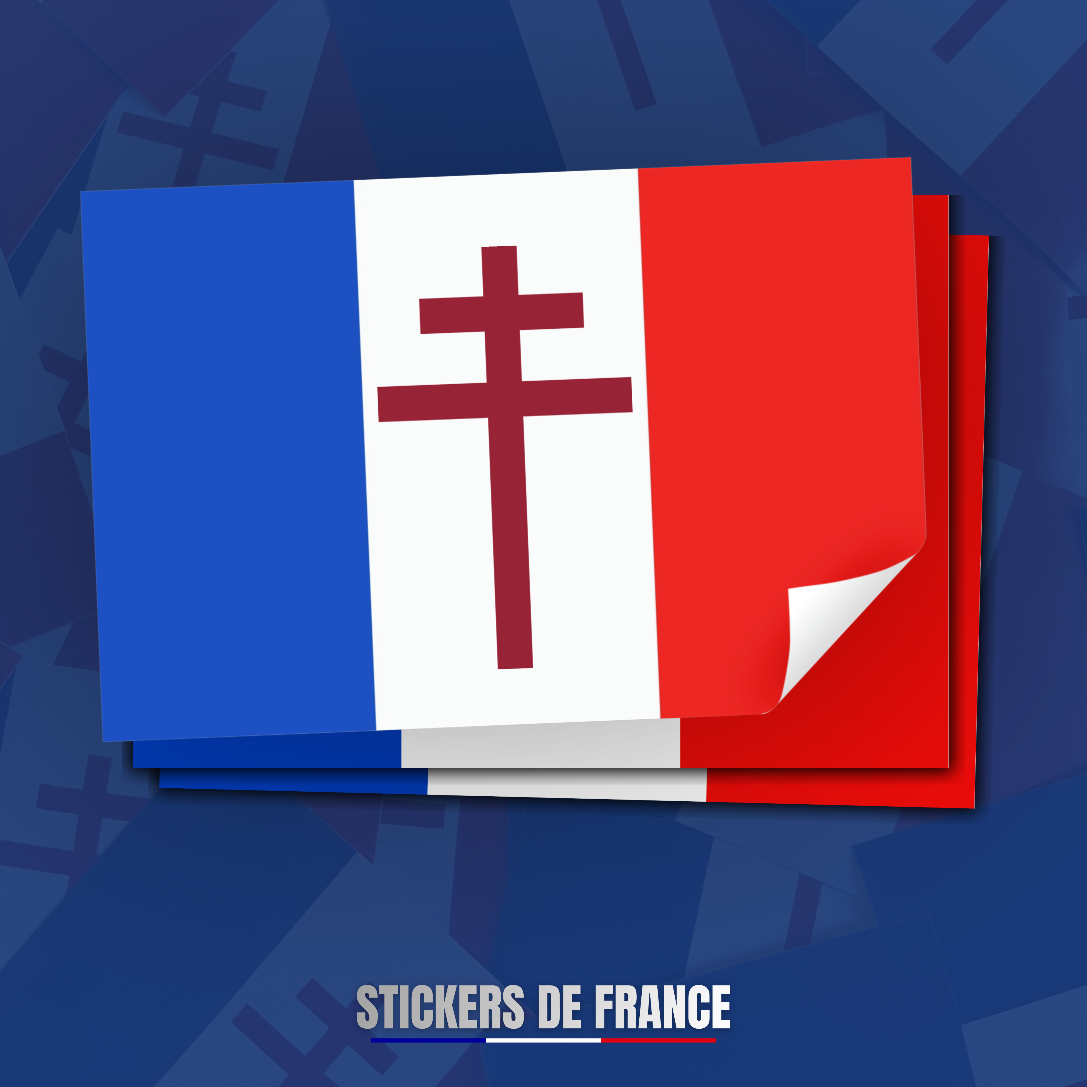 Drapeau français croix de Lorraine