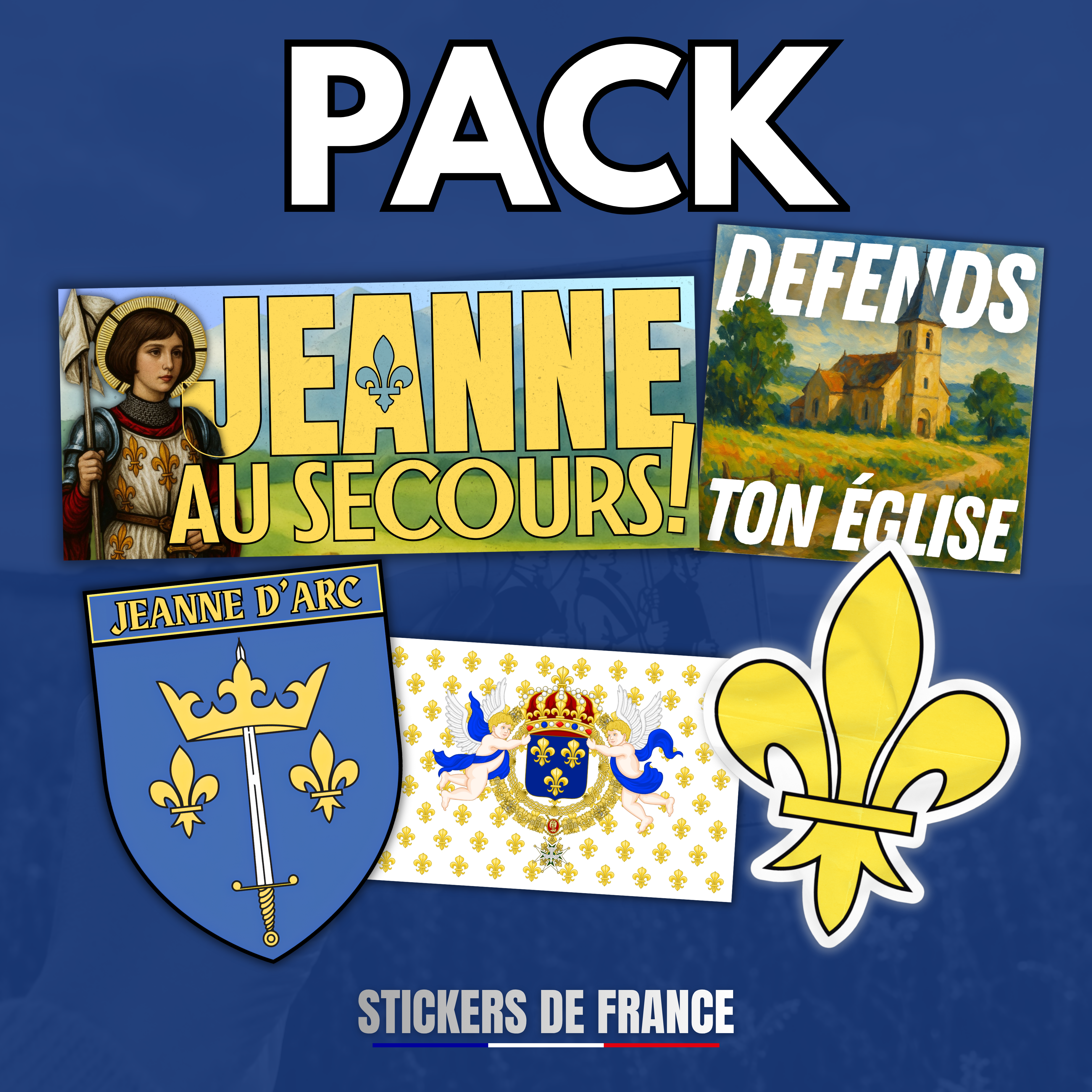Pack 20 autocollants Jeanne d'Arc