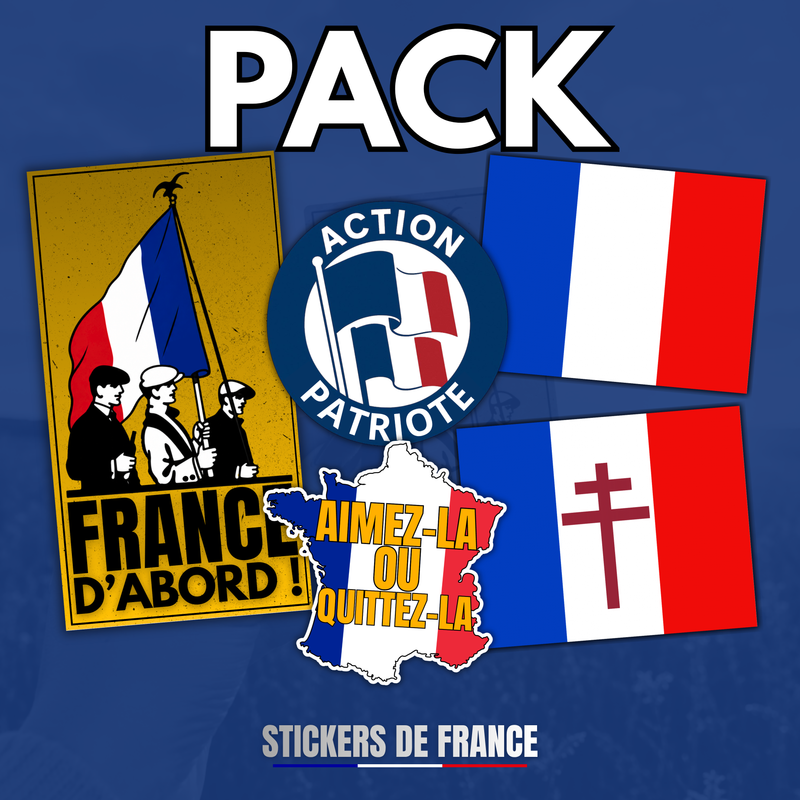 Pack 20 autocollants patriotes